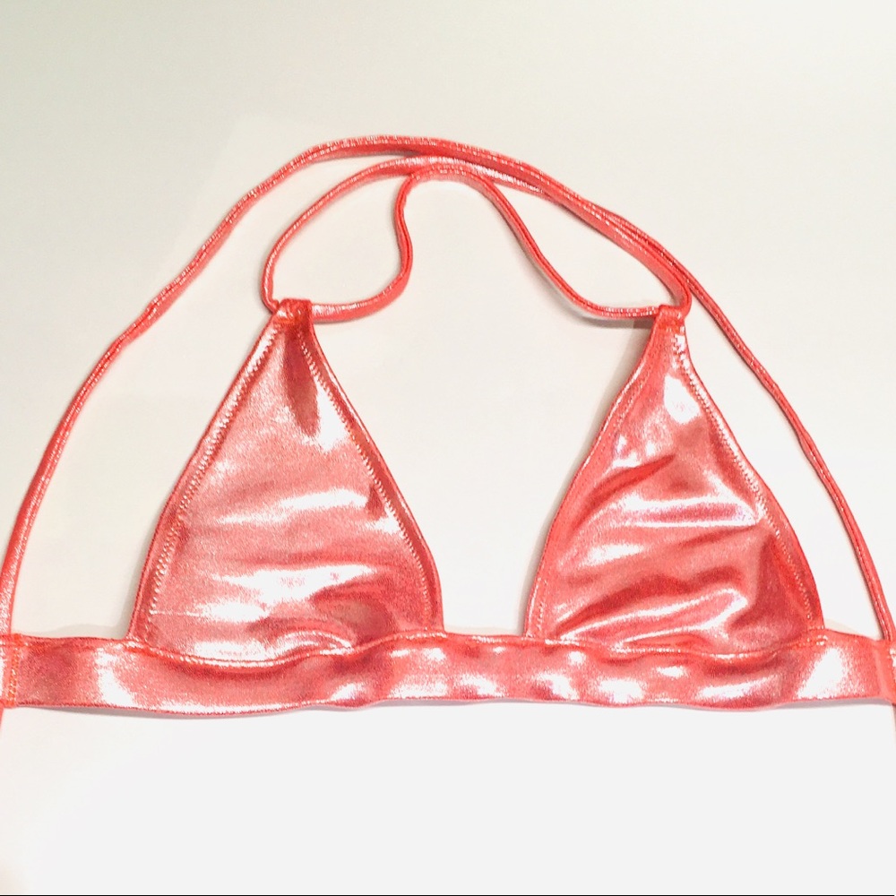 Top Bikini Shiny Orang Pink